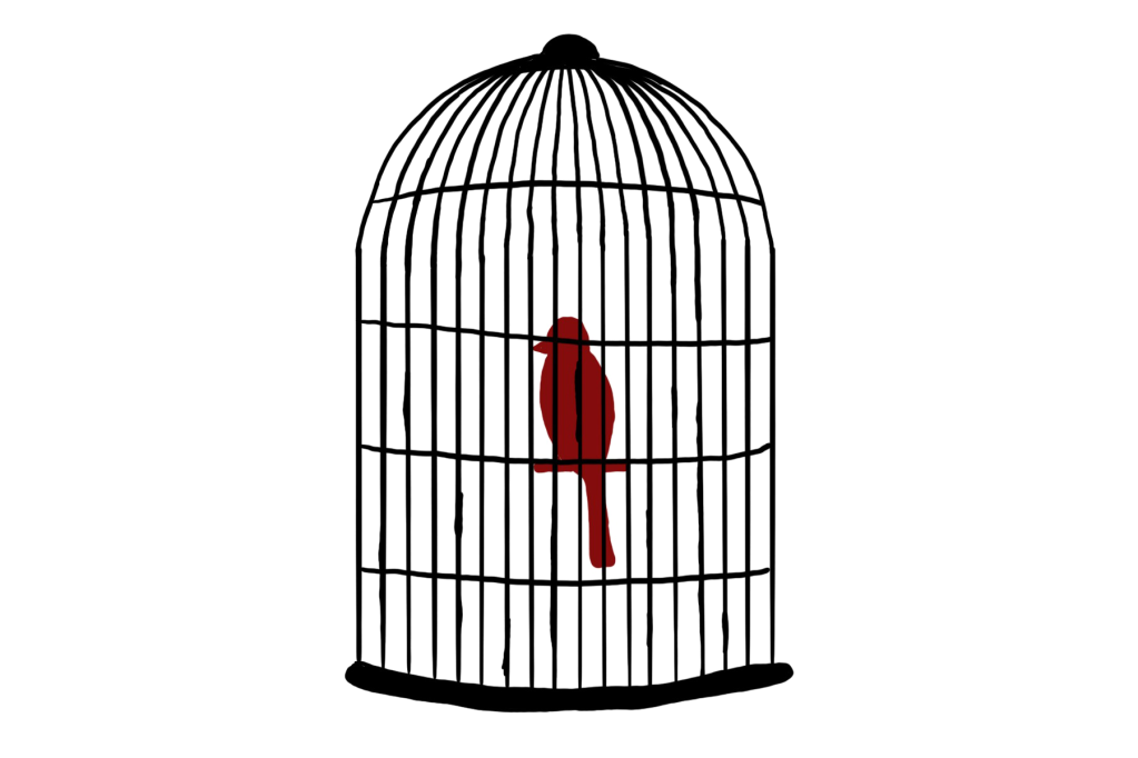 For whom does the caged bird sing?